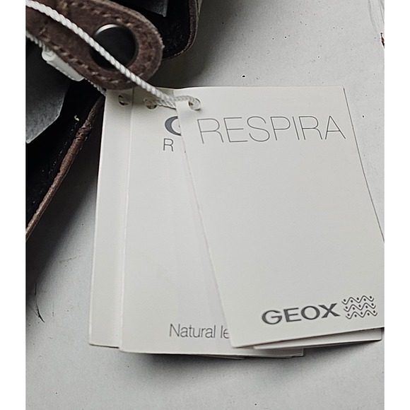 GEOX D Annya A Respira Brown Leather Booties Shooties Block Heel Womens 5 New - Picture 13 of 16